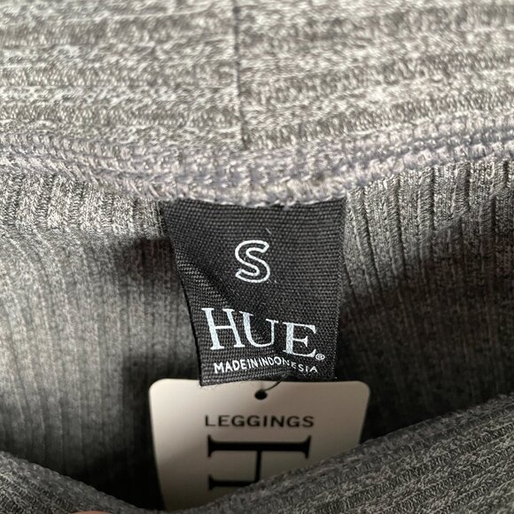 Hue Ribbed Leggings Women’s Small Gray Mid Rise Stretch NWT - Picture 3 of 8